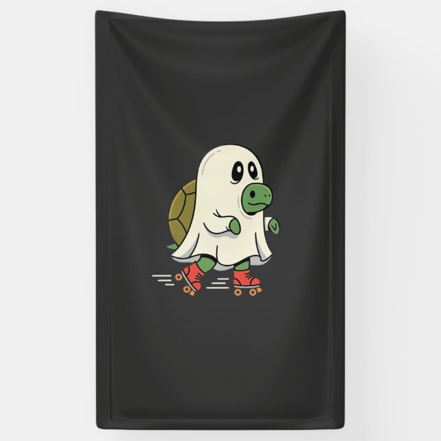 Geist Schildkröte Rollschuhe Halloween Design_1 Banner (Vertikal)