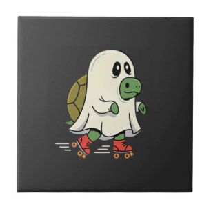 Geist Schildkröte Rollschuhe Halloween Design_1 Fliese