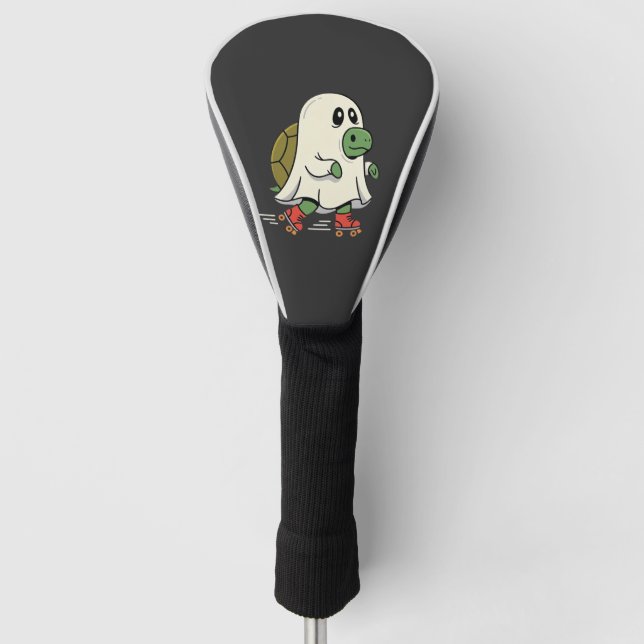 Geist Schildkröte Rollschuhe Halloween Design_1 Golf Headcover (Vorderseite)