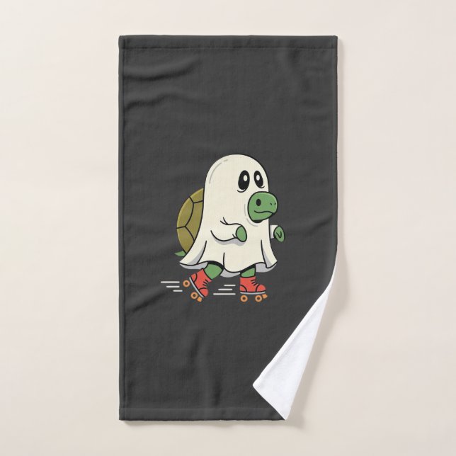 Geist Schildkröte Rollschuhe Halloween Design_1 Handtuch (Handtuch)