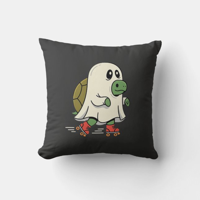 Geist Schildkröte Rollschuhe Halloween Design_1 Kissen (Vorderseite)
