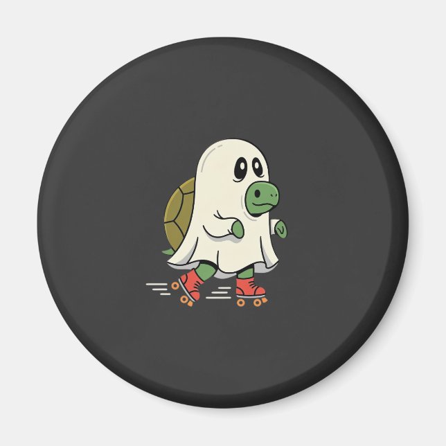 Geist Schildkröte Rollschuhe Halloween Design_1 Magnet (Vorne)