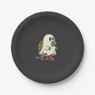 Geist Schildkröte Rollschuhe Halloween Design_1 Pappteller