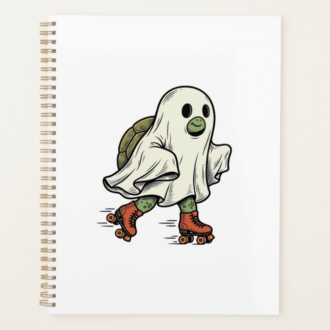 Geist Schildkröte Rollschuhfahren Vintage Hallowee Planer (Vorderseite)