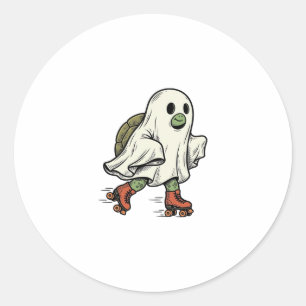 Geist Schildkröte Rollschuhfahren Vintage Hallowee Runder Aufkleber