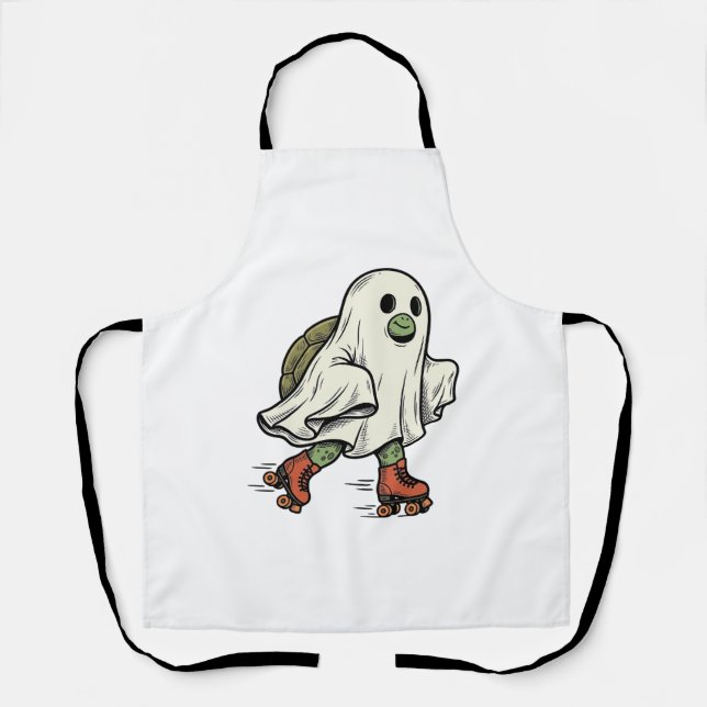 Geist Schildkröte Rollschuhfahren Vintage Hallowee Schürze (Vorderseite)