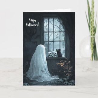 Geist, Schwarze Katzen und Schädel Dankeskarte