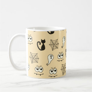 Geist, Spinnennetze und schwarze Katzen Gelb Kaffeetasse