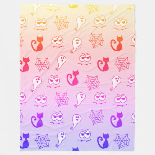 Geist, Spinnennetze und Schwarze Katzen Regenbogen Fleecedecke