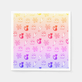 Geist, Spinnennetze und Schwarze Katzen Regenbogen Serviette