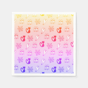 Geist, Spinnennetze und Schwarze Katzen Regenbogen Serviette