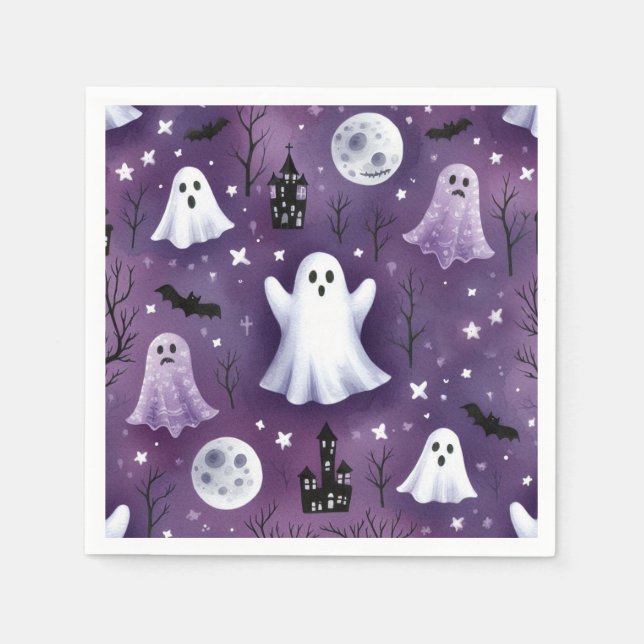 Geist, Spuk Häuser, Vollmonde und Fledermäuse Serviette (Vorderseite)