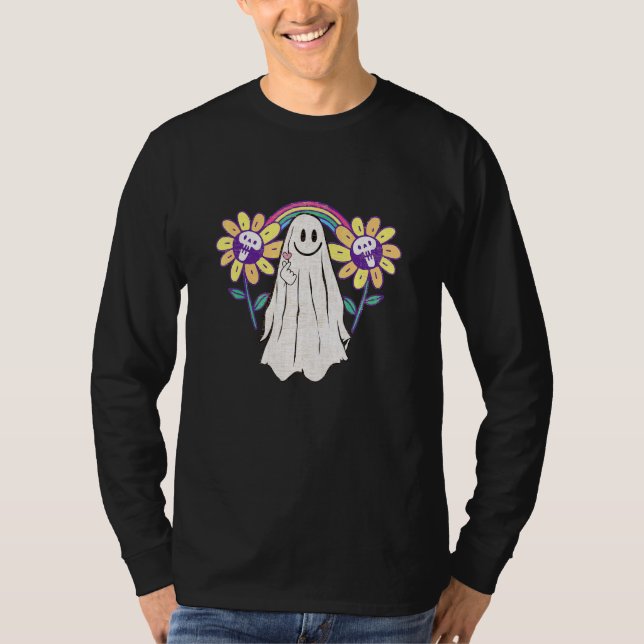 Geist  Süß Bunt Regenbogen Goth T-Shirt (Vorderseite)