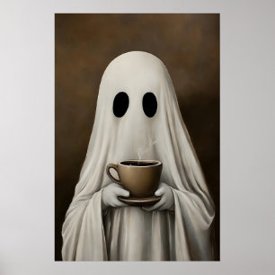 Geist trinkt Kaffee-Druck, Geist-Tee Whimsical Poster