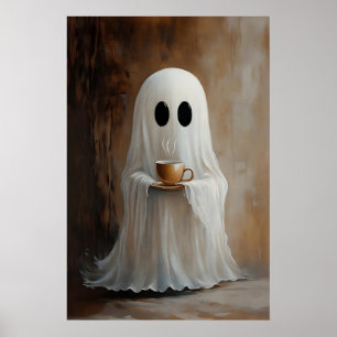 Geist trinkt Kaffee-Druck, Geist-Tee Whimsical Poster