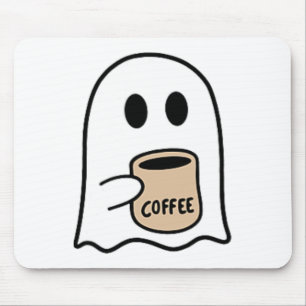 Geist trinkt Kaffee Lustiger Halloween-Kostüm-Kaff Mousepad