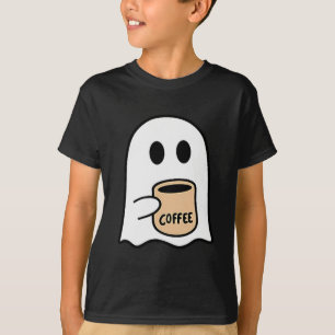 Geist trinkt Kaffee Lustiger Halloween-Kostüm-Kaff T-Shirt