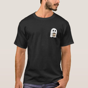 Geist trinkt Kaffee Lustiger Halloween-Kostüm T-Shirt