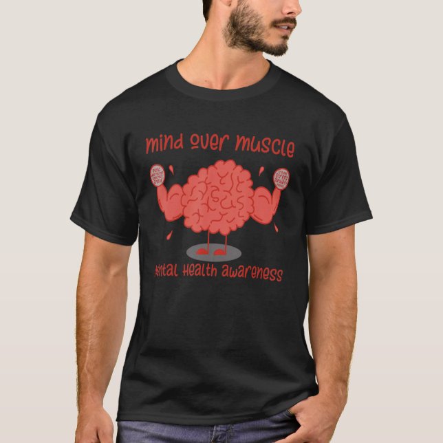 Geist über Muskel Starker Kopf T-Shirt (Vorderseite)