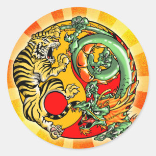 Geist und Körper sind eins Runder Aufkleber