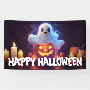 Geist und Kürbis Frohes Halloween Banner