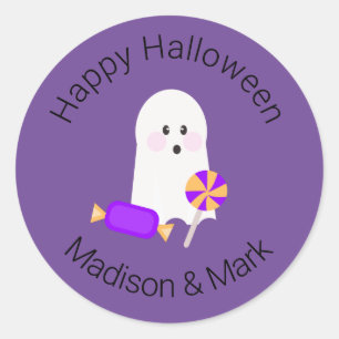 Geist und Süßigkeiten Halloween-Geschenk Runder Aufkleber
