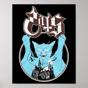 Geist Vintage Halloween Miau Katzenfreund Fels Gei Poster