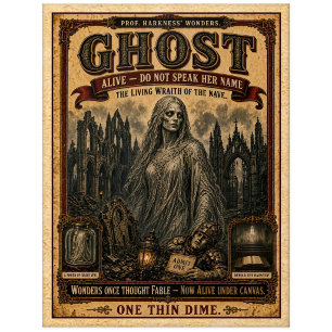 Geist, Vintage-Zirkus-Monster Postkarte