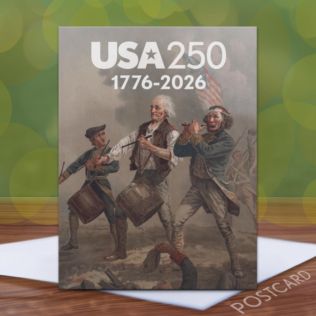 Geist von 76 - Amerikas 250. Geburtstag Postkarte (America Postcard - 250 Celebration)
