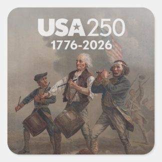Geist von 76 - Amerikas 250. Jubiläum Quadratischer Aufkleber