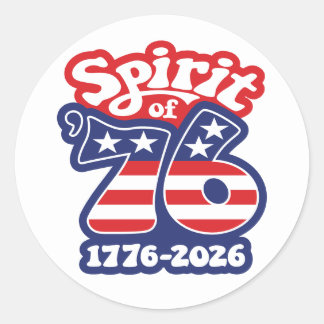 Geist von 76 - Groovy USA 250 - 1776-2026 Runder Aufkleber