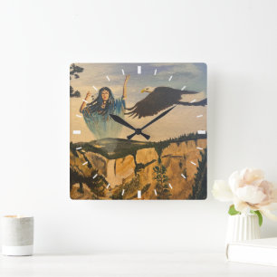 Geist, von Gary Poling Quadratische Wanduhr