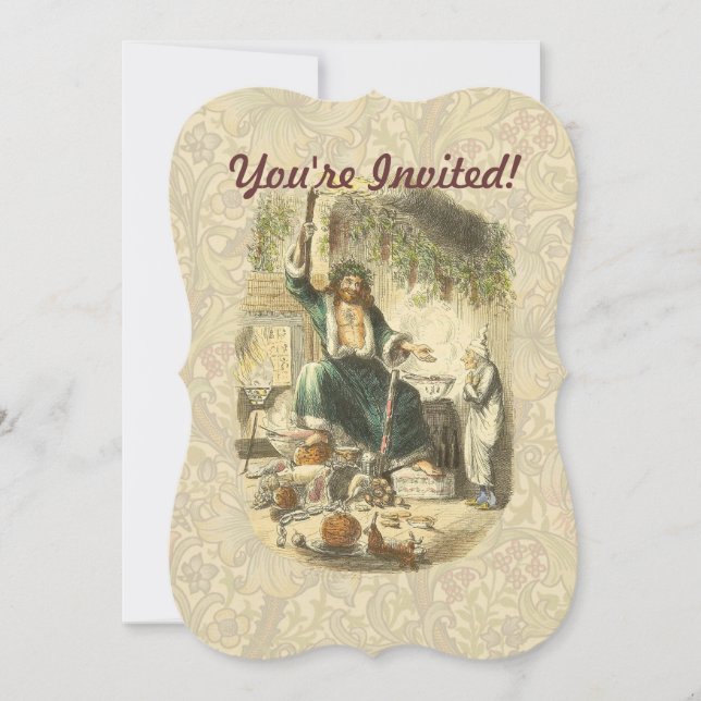 Geist von Weihnachten Gegenwart Scrooge Einladung (Vorderseite)