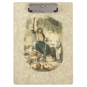 Geist von Weihnachten Gegenwart Scrooge Klemmbrett