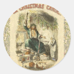 Geist von Weihnachten Gegenwart Scrooge Runder Aufkleber