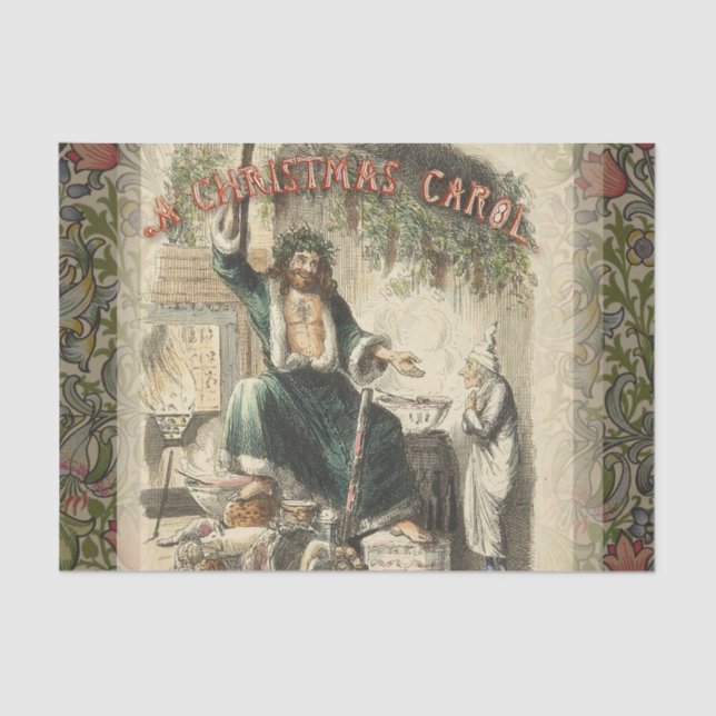 Geist von Weihnachten Gegenwart Scrooge Seidenpapier (Vorderseite)