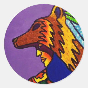 Geist von Wolf 3 von Piliero Runder Aufkleber