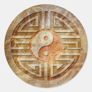 Geist von Yin & Yang Runder Aufkleber