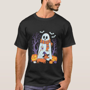 Geist wandernd Dachshund Lustige unheimliche Jahre T-Shirt