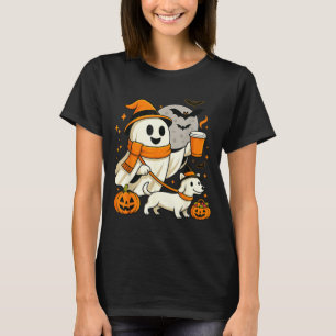 Geist wandernd Dackel Gruselzeit Halloween T-Shirt