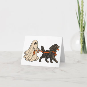 Geist wanderndes schwarzes Labrador Halloween T-Sh Dankeskarte