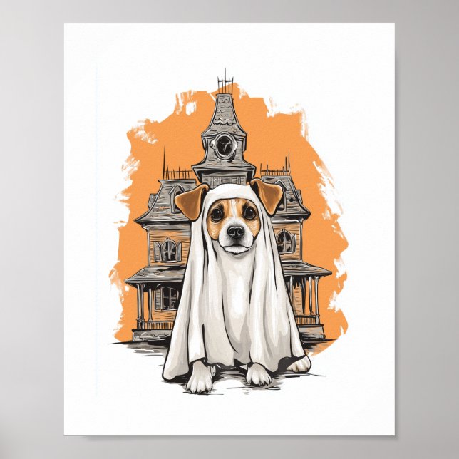 Geist-Welpe – Grusel-Hundekostüm Poster (Vorne)