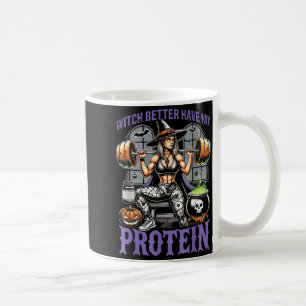 Geist Workout Hexe Besser Habe Protein Halloween Kaffeetasse