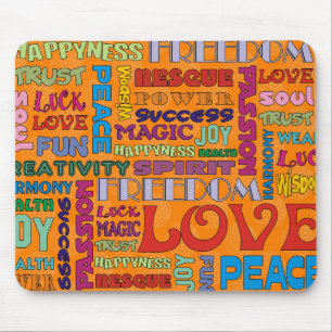 Geist Worte/Bejahungen Blume des Lebens Mousepad