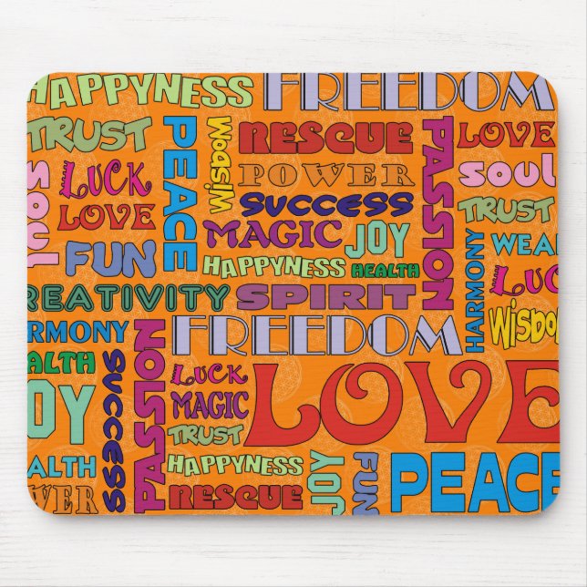 Geist Worte/Bejahungen | Blume des Lebens Mousepad (Vorne)