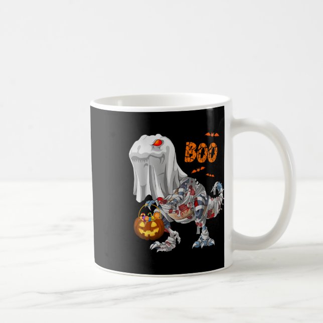 Geist Zombie Mumie Dinosaurier Lustig Boo Hallowee Kaffeetasse (Rechts)