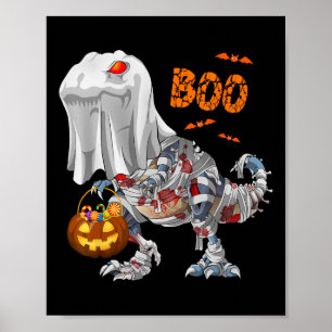 Geist Zombie Mumie Dinosaurier Lustig Boo Hallowee Poster