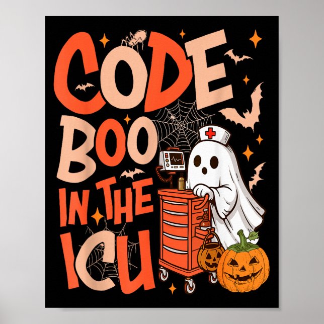 Geistcode Boo auf der Intensivstation Pflege Krank Poster (Vorne)