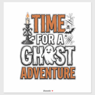 Geister-Abenteuer-Halloween-Vintage-Typografie-Des Aufkleber