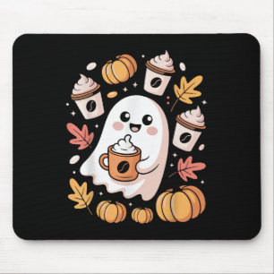 Geister-Barista-Halloween-Design mit süßem Kaffee Mousepad